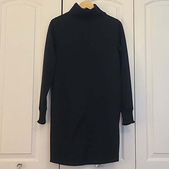 Athleta Cozy Karma Asymmetrical Neckline Sweatshirt Dress Black Size XXS - Picture 7 of 16
